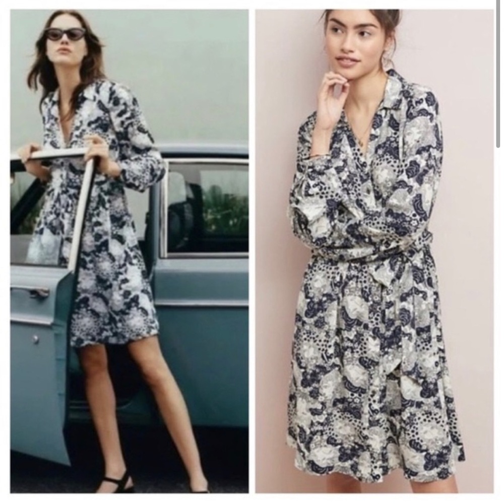 EUC Anthropologie 34 of 52 Conversations Long Sleeve Dress